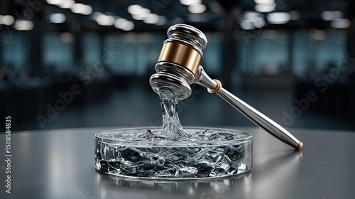 Gavel water impact legal concept
