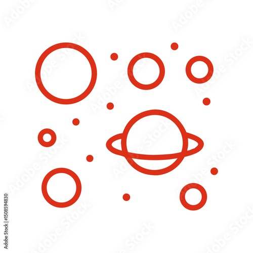 Planets and Stars Outline Icon