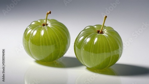 Gooseberry green translucent white background tart berry commercial