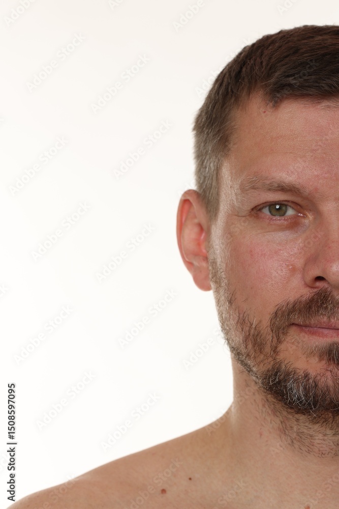 Obraz premium Handsome man with beard on white background