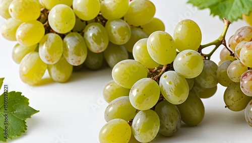 Green grapes cluster white background premium stock photo