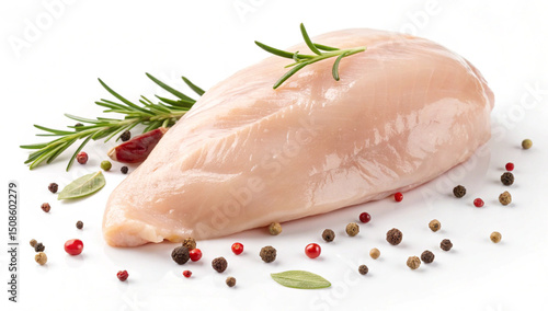 raw chicken breast images and white background