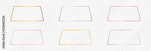 Set of six rounded trapezoid frames