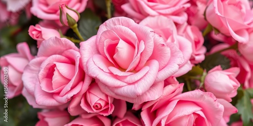 Wallpaper Mural Soft pink rose blooms, lush petals, romantic wedding backdrop,  rose background,  macro Torontodigital.ca