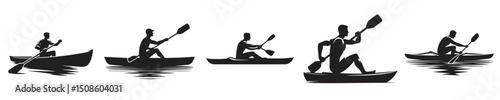 vector silhouette of a rowing racer