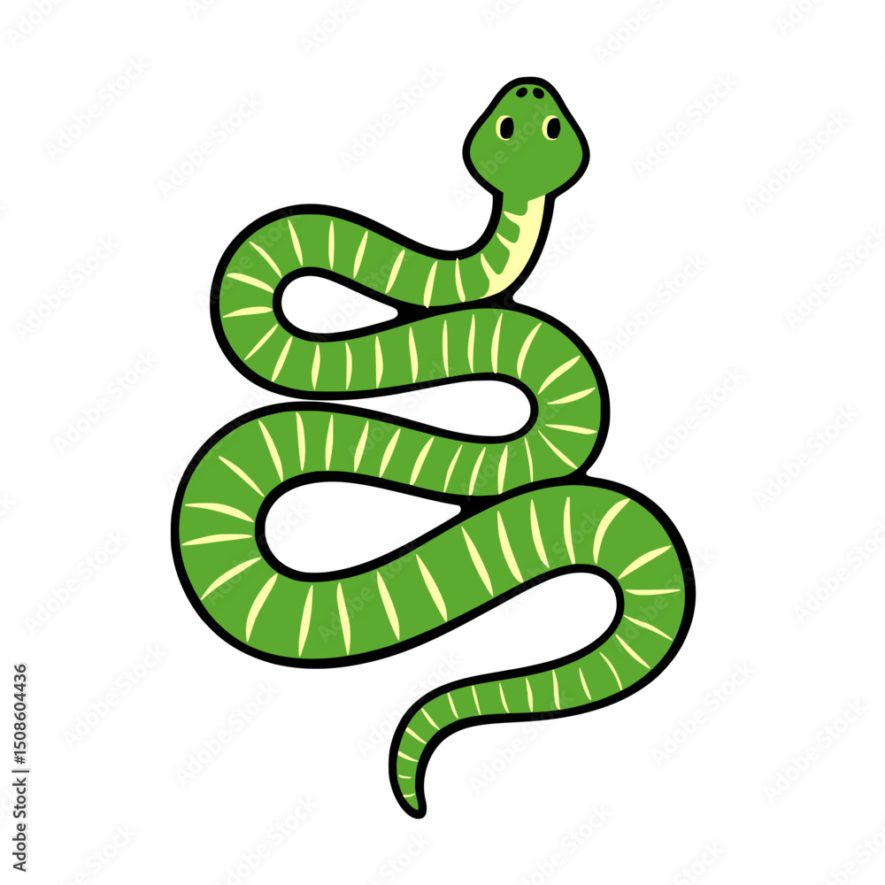 Naklejka premium green snake vector illustration