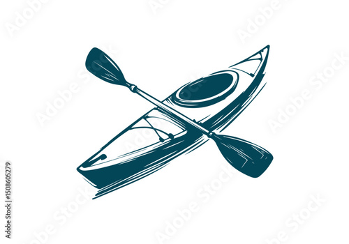 Kayak hand drawn sketch vector illustration