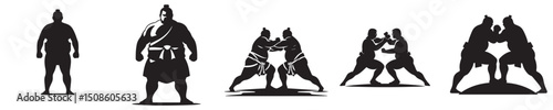 vector silhouette of a sumo wrestler