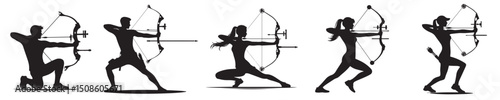 vector silhouette of an archer athlete