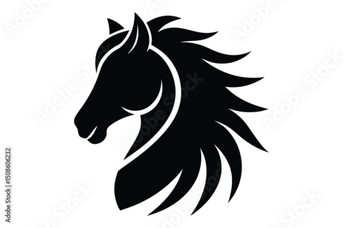 Horse head silhouette vector with modern style | creative and clean profile design