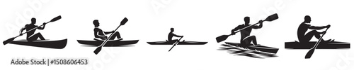 vector silhouette of a rowing racer