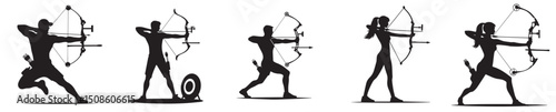 vector silhouette of an archer athlete