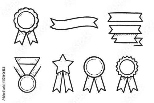 Hand-Drawn Ribbon Icons