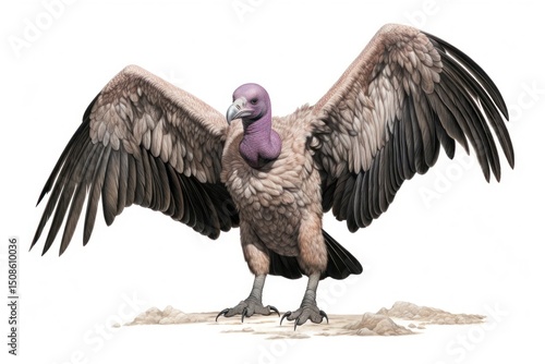 Full body vulture drawing animal condor.