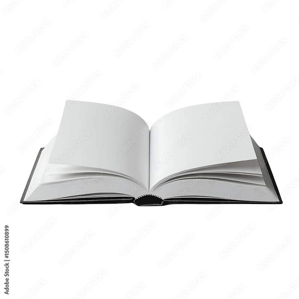 Open book with blank pages on Transparent background for study or reading use Open book with blank pages on Transparent background for study or reading use