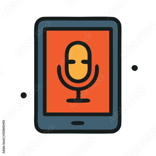 Podcast episode icon on a tablet, great for digital marketing, social media posts, blog articles, website visuals, and podcasts promotion.