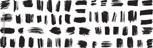 Grunge Brush Strokes Vector Set. Isolated on White Background.