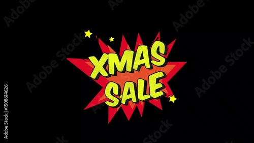 Wallpaper Mural Xmas Sale! Word Retro Cartoon Comic Bubbles Popup Style Expressions, Comic style text video animation, Xmas Sale comic text message animation on black and green screen screen background.4K Torontodigital.ca