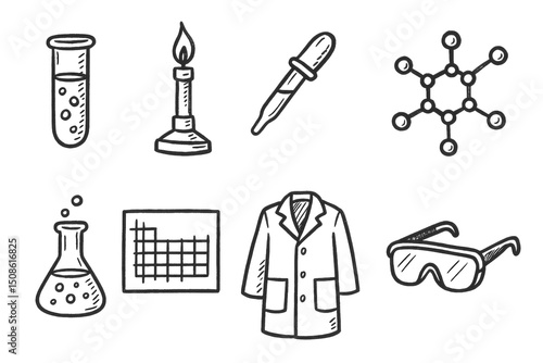 Hand-Drawn Science Icons