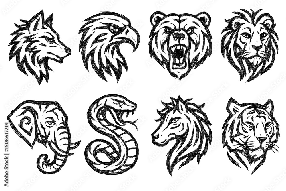 Obraz premium Tribal Animal Icons