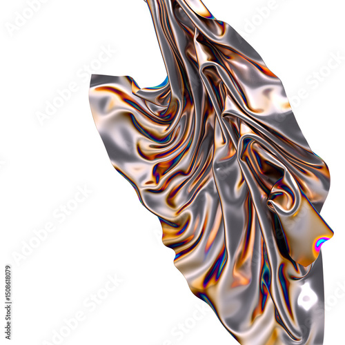 Abstract iridescent folds o...