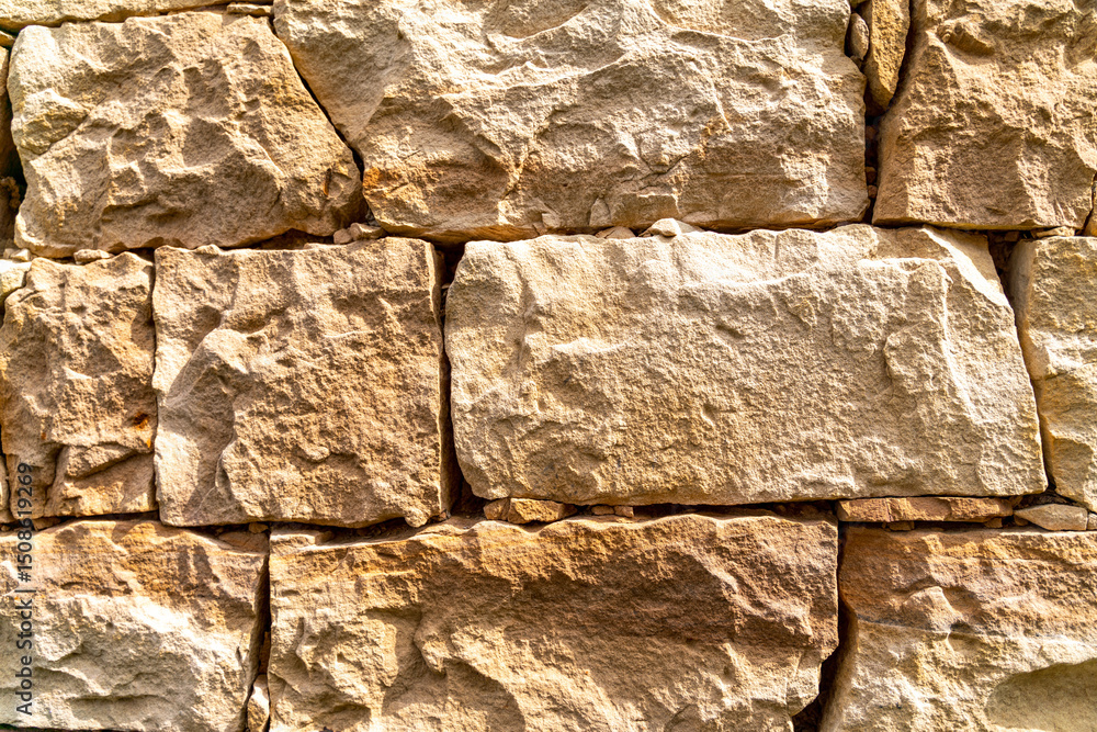Fototapeta premium A wall made of stone with a rough texture