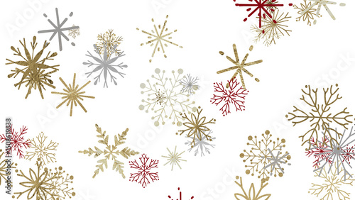 Winter Wonderland: Captivating 3D Illustration of Falling Snowflakes for Christmas