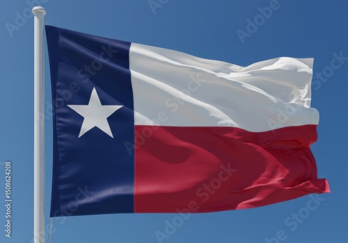 Free Download Waving flag of texas against a clear blue sky on a sunny day - GFXLoad