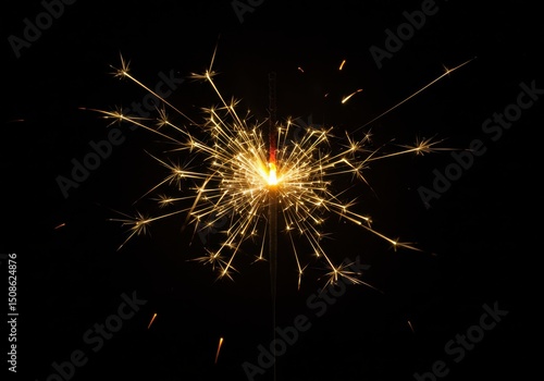 Wallpaper Mural Sparkler emitting bright light and sparks against a dark background Torontodigital.ca