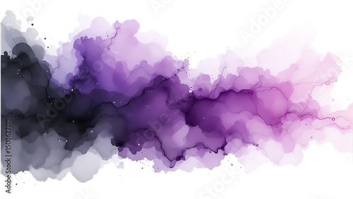 Fluid art painting in purple and grey shades. Perfect for backgrounds and design projects.