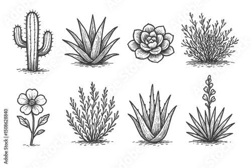 Desert Plant Icon Set