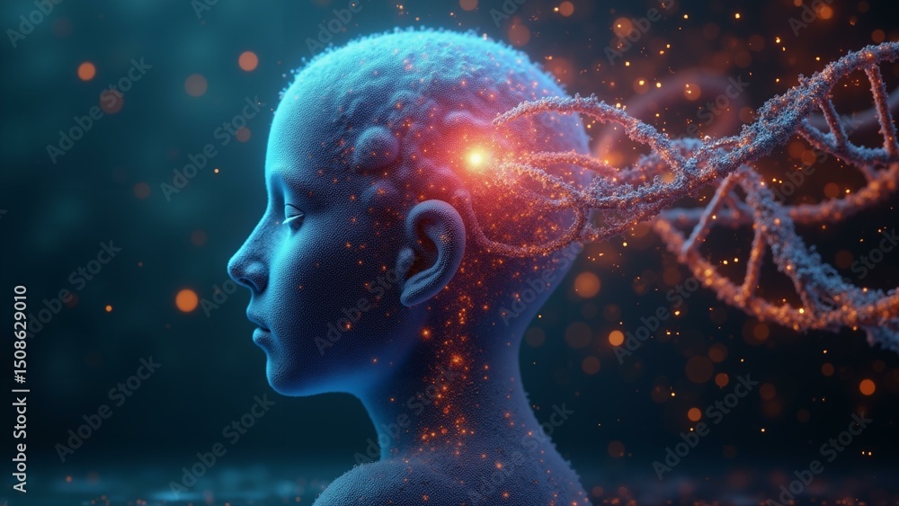 A surreal fusion of the human mind & digital code; DNA strands meet binary, illuminated in vibrant cyan, magenta, and gold. Intricate and thought-pr, ultra detailed, 8k resolution, HDR, professional A surreal fusion of the human mind & digital code; DNA strands meet binary, illuminated in vibrant cyan, magenta, and gold. Intricate and thought-pr, ultra detailed, 8k resolution, HDR, professional