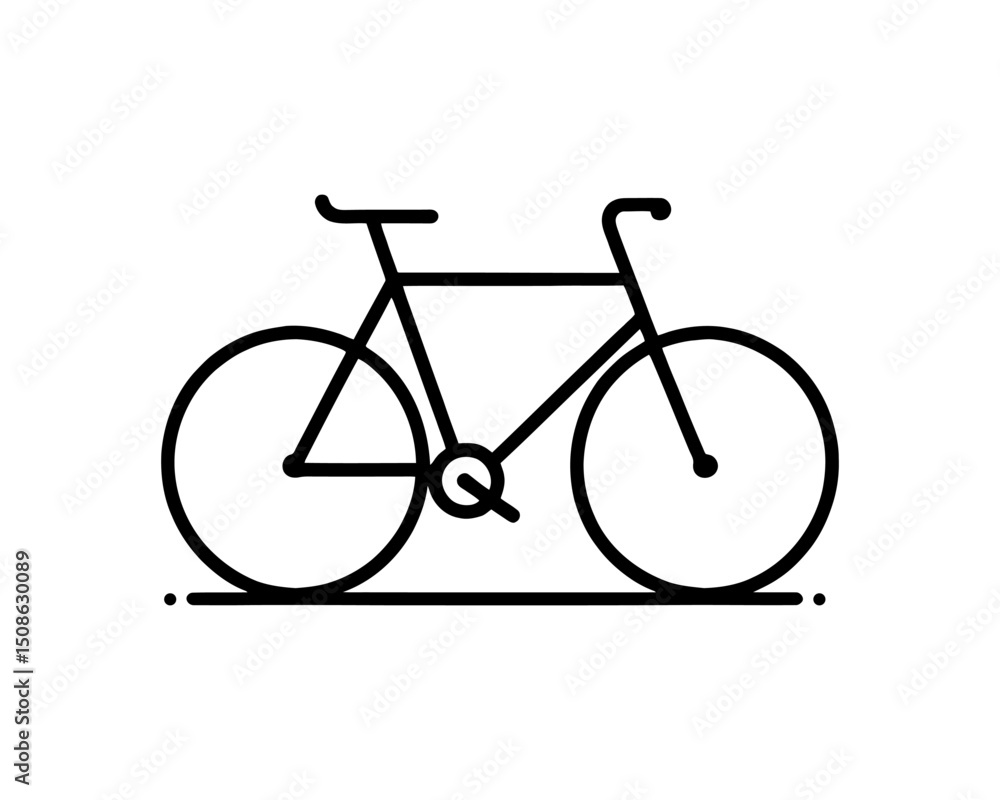 Fototapeta premium Thin Line Bike Illustration For Logo Design