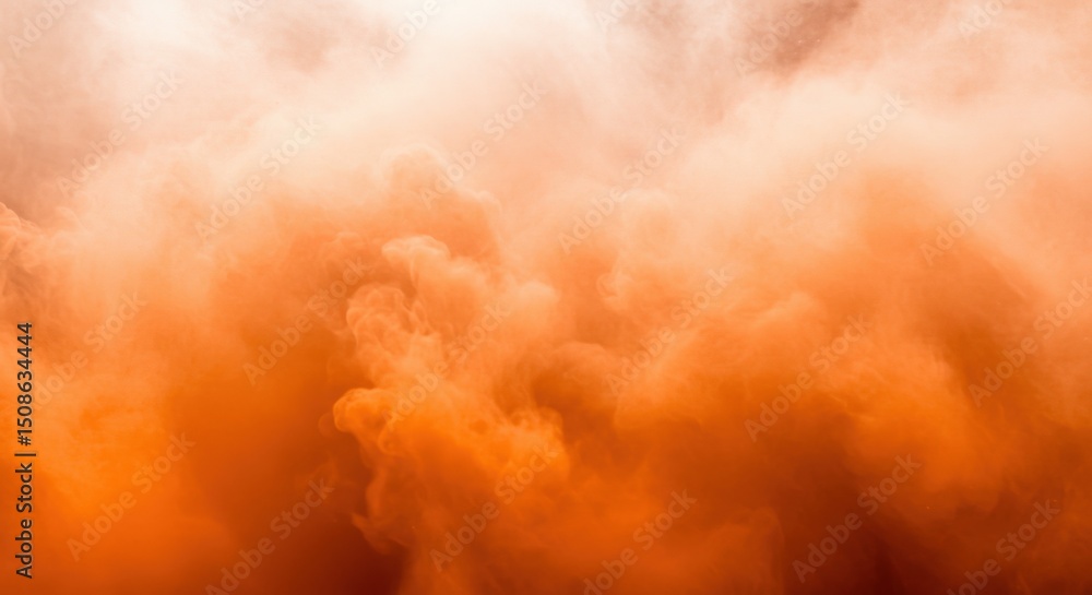 Naklejka premium Abstract orange smoke cloud with a vibrant and dynamic flow, creating a dreamy and ethereal effect, perfect for backgrounds, wallpapers, or creative designs