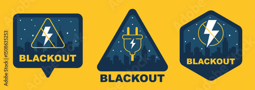 Blackout icon. Power outage in the city