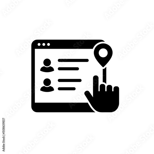 Online Check-in Icon, Minimalist Graphic, Monochrome, Mobile Check-in Feature Symbol, Travel Booking App and Website Use