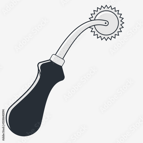 Leathercraft Spacing Wheel. Overstitch Wheel tool. Vector illustration