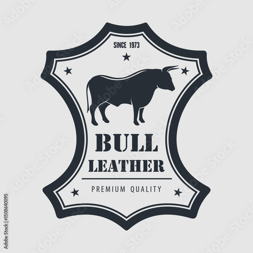 Leather craft, Bull leather logo design. Vector illustration