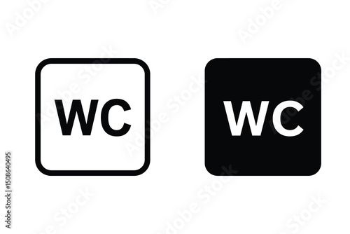 Restroom wc icon sign vector, toilet lavatory symbol, public navigation set