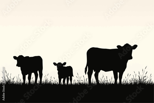 Yes Cows! Vector Silhouette stock illustration