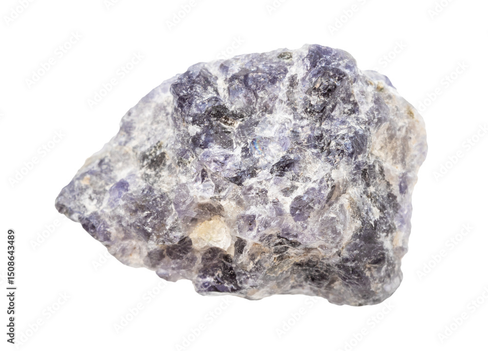 Obraz premium unworked cordierite mineral isolated on white