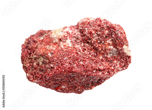 raw cinnabar mineral isolated on white