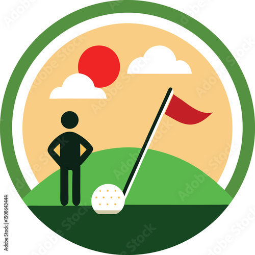 golf icon on transparent background