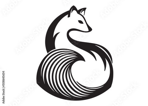 fox silhouette vector illustration, fox animal vector silhouette, fox silhouette, icon logo, fox head silhouettes vector art, wolf silhouette logo set, black and white fox vector logo.	