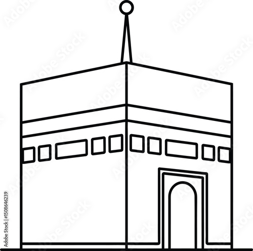 Vector drawing of a Makkah and isolated white background 