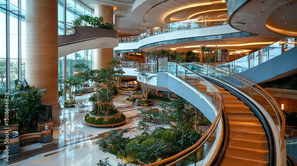 custom made wallpaper toronto digitalLuxury hotel with a multi-level atrium featuring modern design