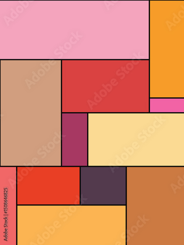 Colorful geometric abstract rectangles composition