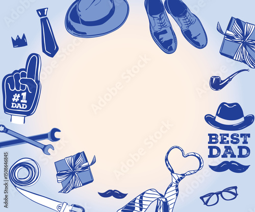 Blue Father’s Day Frame Background