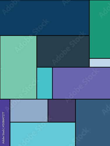 Colorful geometric abstract rectangles composition