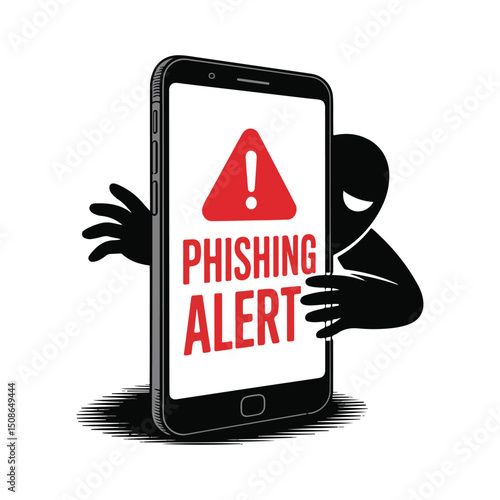 mobile phone with message phishing alert